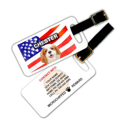 american dog luggage tag
