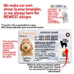Indiana Driver License ID Tag and Wallet Card features