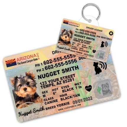 Arizona Driver License ID Tag and Wallet Card