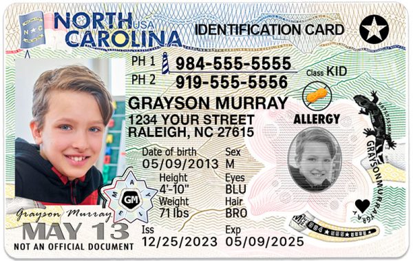 north carolina kid ID wb