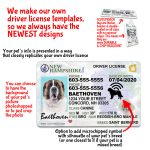 New Hampshire2 Driver License ID Tag and Wallet Card features
