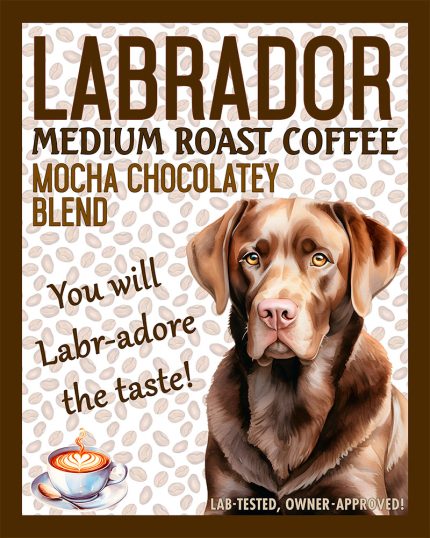 chocolate lab coffee unframed