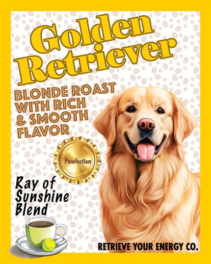 golden retriever coffee unframed