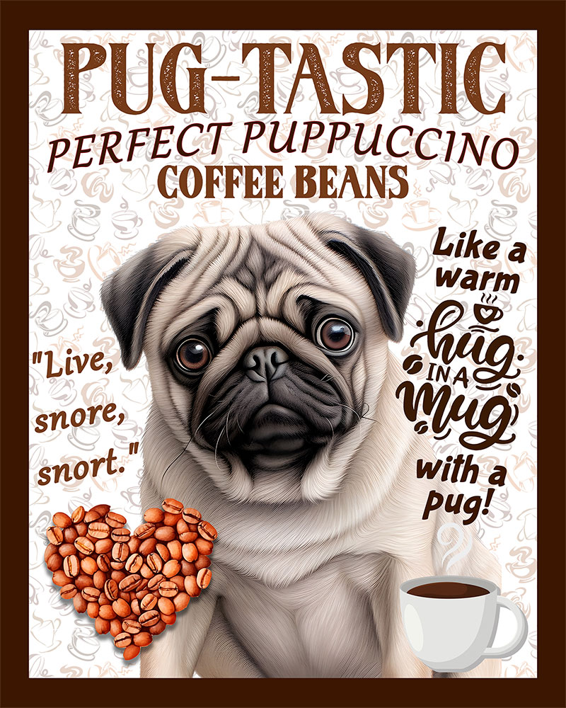 pug coffee unframed pug coffee unframed