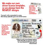 South Carolina2 Driver License ID Tag and Wallet Card features