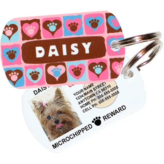paws on hearts pink pet id tag paws on hearts pink pet id tag